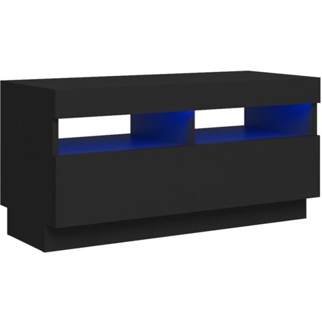 TV Cabinet with LED Lights Black 80x35x40 cm vidaXL