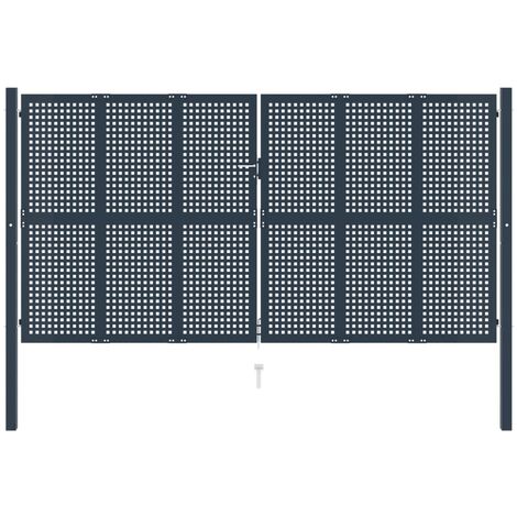 vidaXL Fence Gate Anthracite 404x225 cm Steel - Anthracite