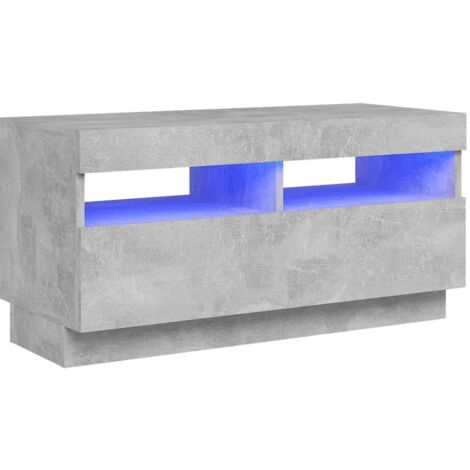 TV Cabinet with LED Lights Concrete Grey 80x35x40 cm vidaXL