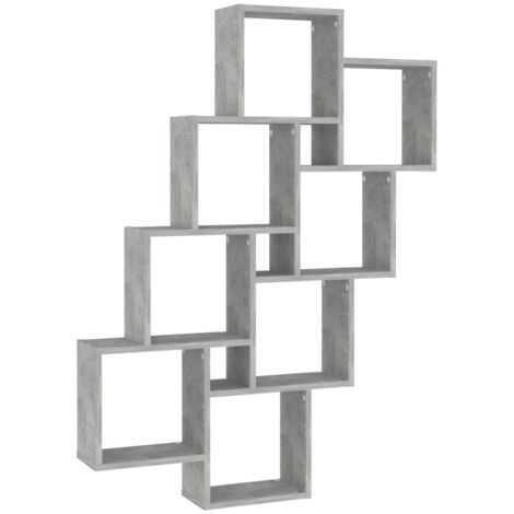 Wall Cube Shelf Concrete Grey 90x15x119 cm Engineered Wood vidaXL