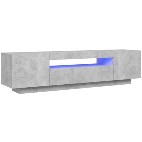 TV Cabinet with LED Lights Concrete Grey 160x35x40 cm vidaXL