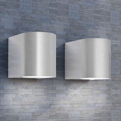 Outdoor LED Wall Lights 2 pcs Round Downwards vidaXL