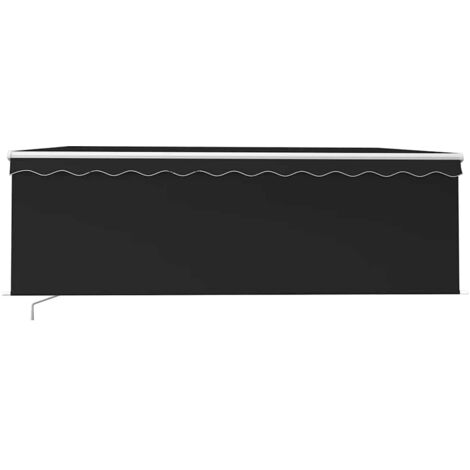 Manual Retractable Awning with Blind&LED 4.5x3m Anthracite vidaXL