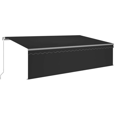 Manual Retractable Awning with Blind 5x3m Anthracite vidaXL (1/5)