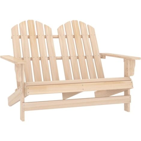 vidaXL 2-Seater Garden Adirondack Chair Solid Fir Wood - Brown