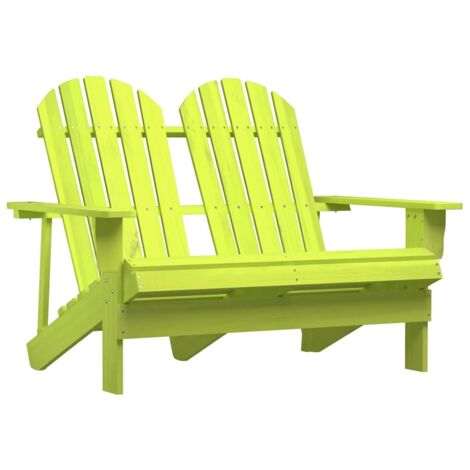 Garden Chair  Green  Solid fir wood  2-Seater  Durable vidaXL