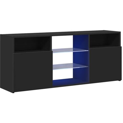 TV Cabinet with LED Lights Black 120x30x50 cm vidaXL