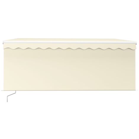 Manual Retractable Awning with Blind&LED 3x2.5m Cream vidaXL