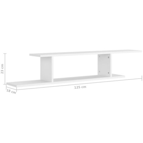 Wall-Mounted TV Shelf White 125x18x23 cm Engineered Wood vidaXL
