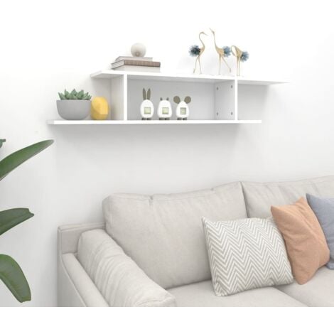 Wall-Mounted TV Shelf White 125x18x23 cm Engineered Wood vidaXL