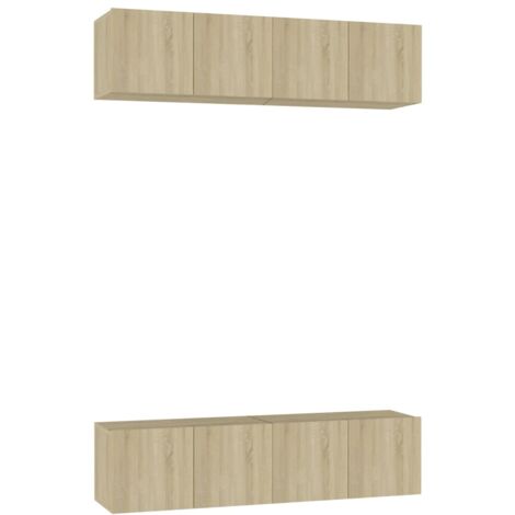 TV Cabinets 4 pcs Sonoma Oak 60x30x30 cm Engineered Wood vidaXL