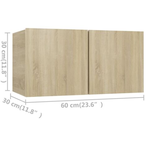 TV Cabinets 4 pcs Sonoma Oak 60x30x30 cm Engineered Wood vidaXL