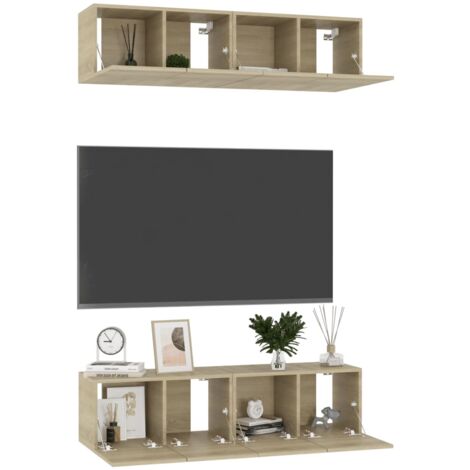 TV Cabinets 4 pcs Sonoma Oak 60x30x30 cm Engineered Wood vidaXL