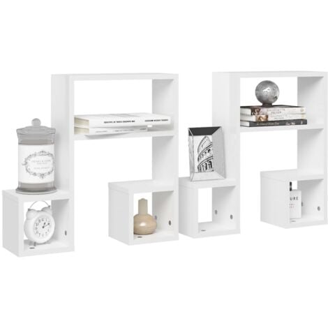 Wall Shelf 2 pcs High Gloss White 50x15x50 cm Engineered Wood vidaXL
