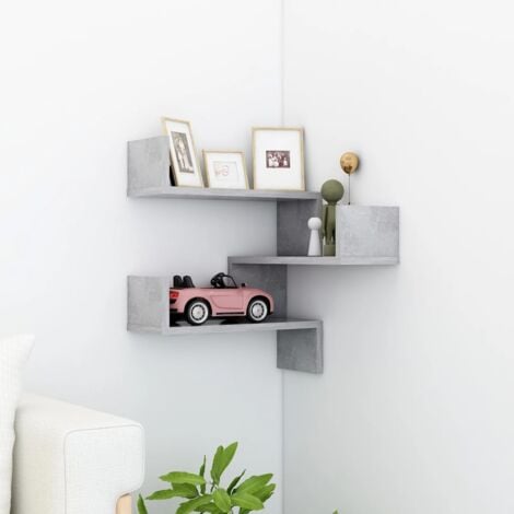 Wall Corner Shelf Concrete Grey 40x40x50 cm Engineered Wood vidaXL