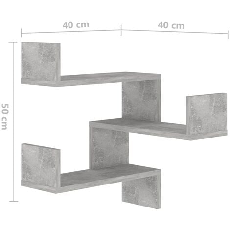 Wall Corner Shelf Concrete Grey 40x40x50 cm Engineered Wood vidaXL