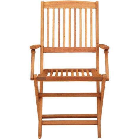 Folding Garden Chairs 2 pcs Solid Eucalyptus Wood vidaXL