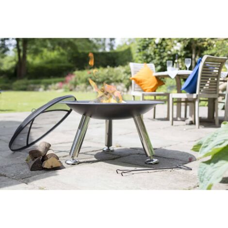 Fire Bowl Chicago Black Steel 75 cm 85013 RedFire