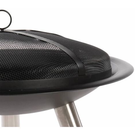 Fire Bowl Chicago Black Steel 75 cm 85013 RedFire