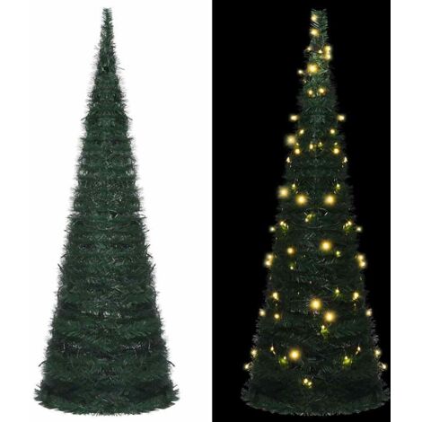 Pop-up String Artificial Pre-lit Christmas Tree Green 180 cm vidaXL