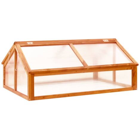Greenhouse Brown Solid firwood Medium Foldable Greenhouse vidaXL