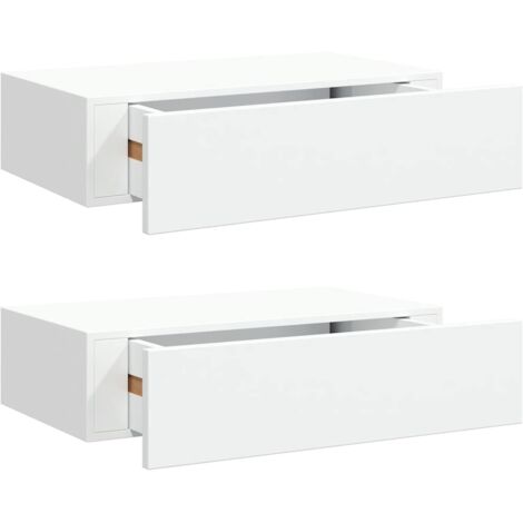 Wall-mounted Drawer Shelves 2 pcs White 40x23.5x10 cm MDF vidaXL