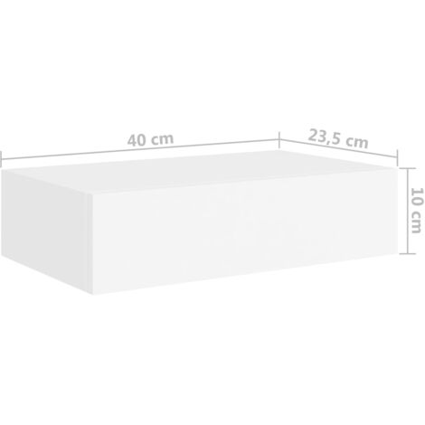 Wall-mounted Drawer Shelf White 40x23.5x10 cm MDF vidaXL