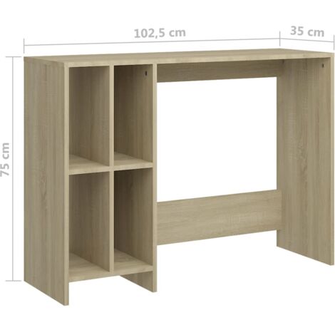 Notebook Desk Sonoma Oak 102.5x35x75 cm Engineered Wood vidaXL