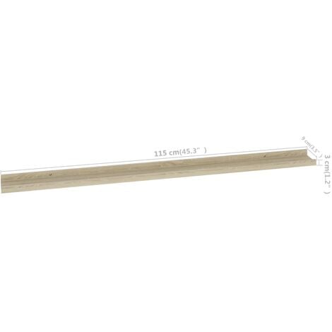 Wall Shelves 4 pcs Sonoma Oak 115x9x3 cm vidaXL