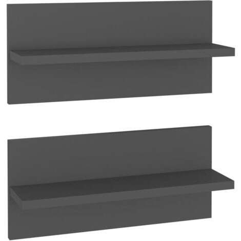 Wall Shelf 2 pcs Grey 40x11.5x18 cm Engineered Wood vidaXL
