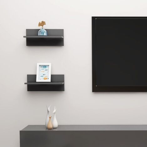 Wall Shelf 2 pcs Grey 40x11.5x18 cm Engineered Wood vidaXL