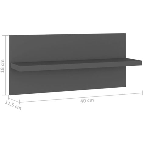Wall Shelf 2 pcs Grey 40x11.5x18 cm Engineered Wood vidaXL