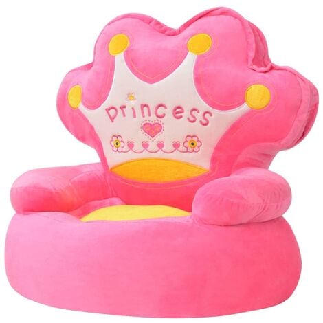 vidaXL Plush Children's Chair Princess Pink - Pink
