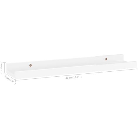 Wall Shelves 2 pcs High Gloss White 40x9x3 cm vidaXL