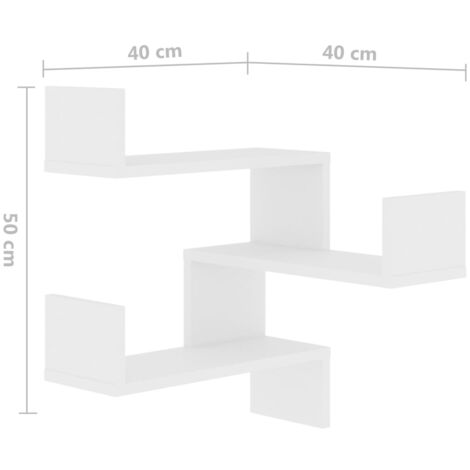 Wall Corner Shelf White 40x40x50 cm Engineered Wood vidaXL