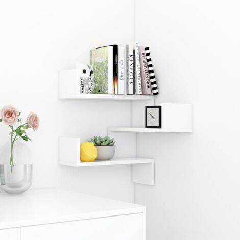 Wall Corner Shelf White 40x40x50 cm Engineered Wood vidaXL
