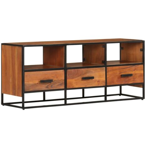TV Cabinet 110x30x45 cm Solid Acacia Wood vidaXL (1/5)