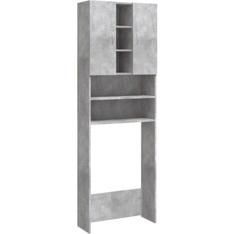 Washing Machine Cabinet Concrete Grey 64x25.5x190 cm vidaXL
