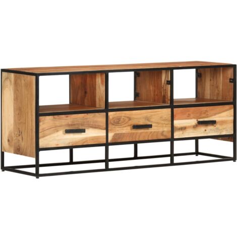 TV Cabinet 110x30x45 cm Solid Acacia Wood vidaXL (1/5)