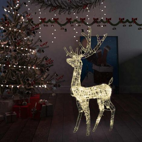 Acrylic Reindeer Christmas Decoration 140 LEDs 120cm Warm White vidaXL