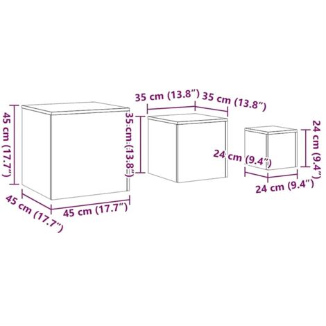 Side Tables 3 pcs Concrete Grey Engineered Wood vidaXL