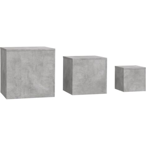 Side Tables 3 pcs Concrete Grey Engineered Wood vidaXL