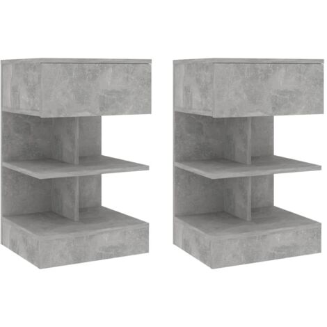 Bedside Cabinets 2 pcs Concrete Grey 40x35x65 cm vidaXL