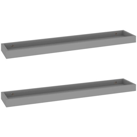Loggia Wall Shelves 2 pcs Grey 80x15x4 cm MDF vidaXL