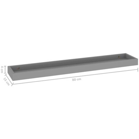 Loggia Wall Shelves 2 pcs Grey 80x15x4 cm MDF vidaXL