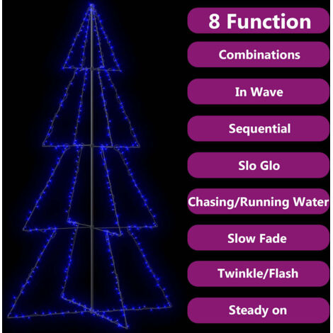 Christmas Cone Tree 360 LEDs Indoor and Outdoor 143x250 cm vidaXL