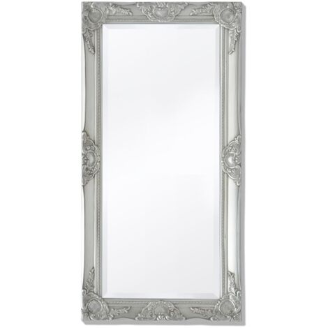 Wall Mirror Baroque Style 100x50 cm Silver vidaXL
