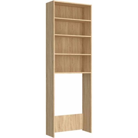 Washing Machine Cabinet Sonoma Oak 64x24x190 cm vidaXL
