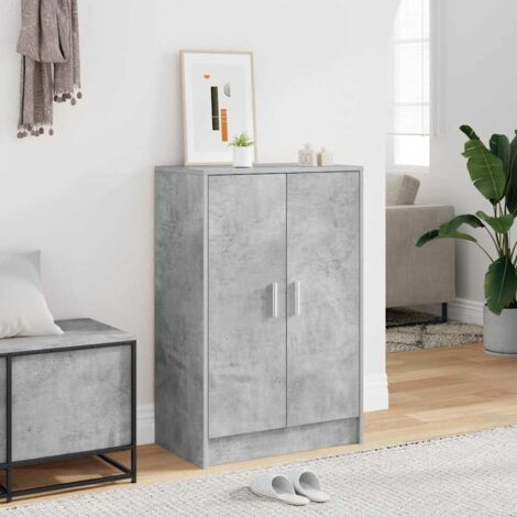 Shoe Cabinet Concrete Grey 60x35x92 cm Engineered Wood vidaXL