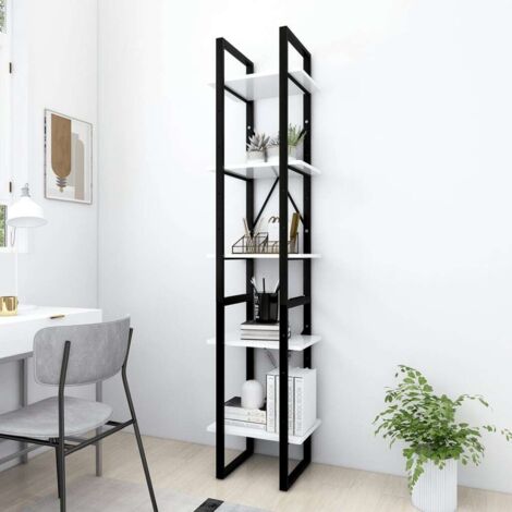 5-Tier Book Cabinet White 40x30x175 cm Engineered Wood vidaXL